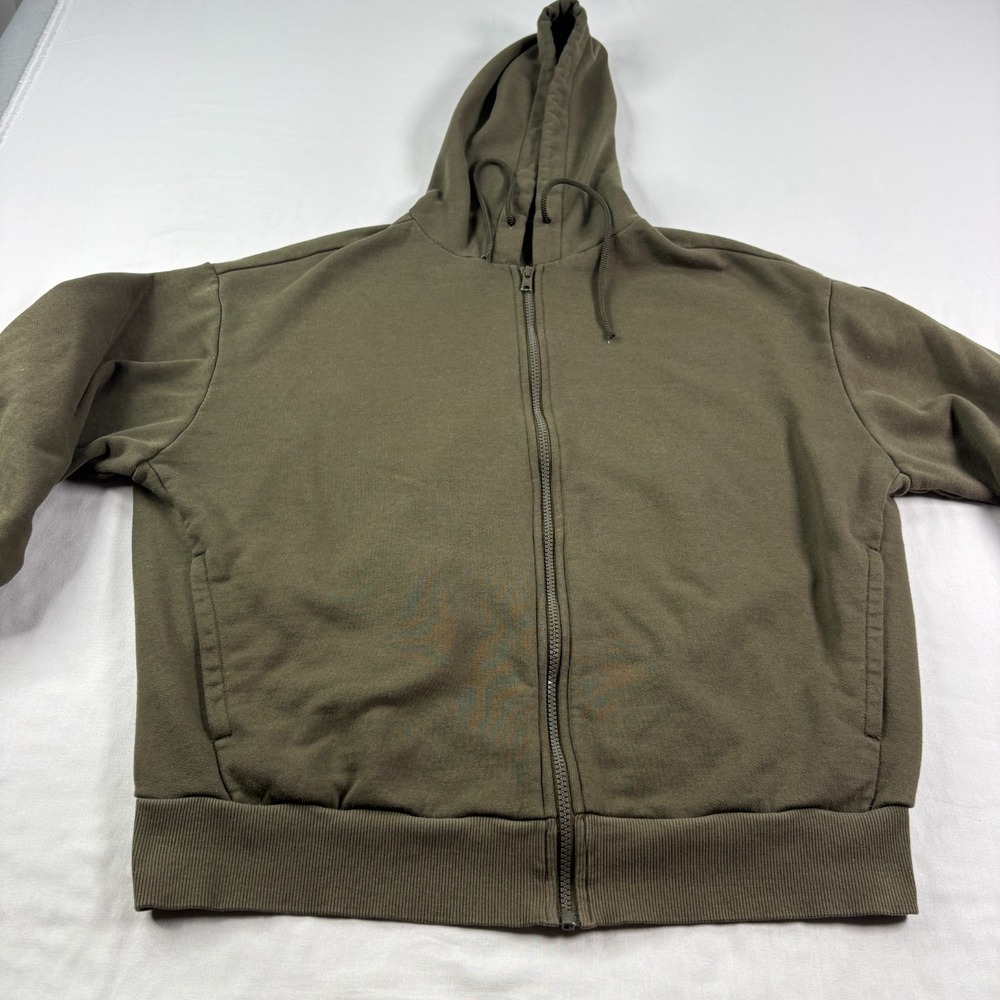 Alo Yoga Hoodie Womens XL Green Full Zip Casual Jacket Athleisure Stretch - Picture 2 of 9